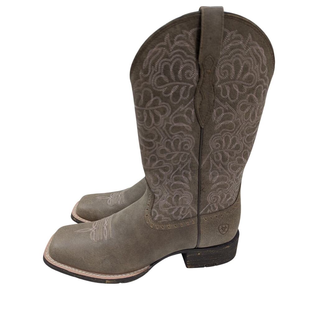 Ariat Round Up Remuda Women's Floral Embroidered Leather Cowboy Boots Sz 9